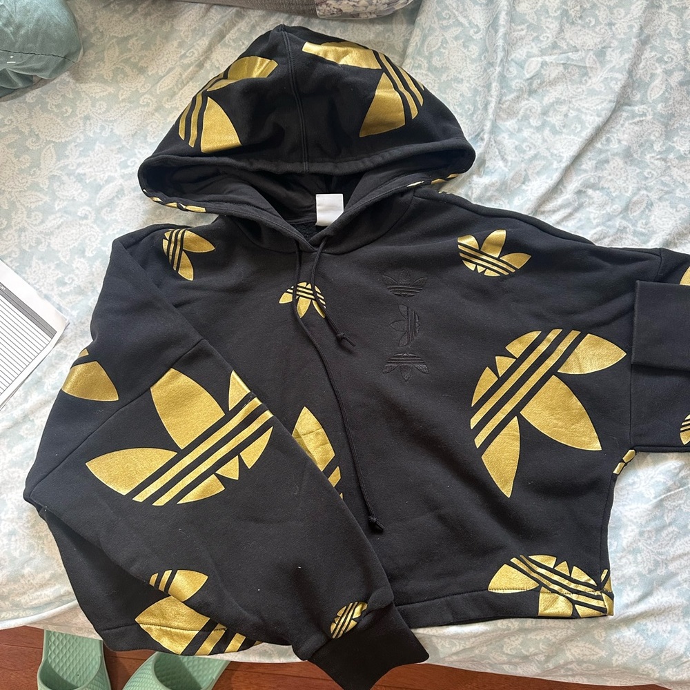 Adidas gold foil hoodie